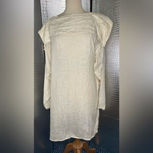 Salvatore Ferragamo Vintage Cream Ivory Off-White Tunic Blouse Pleated EU 42
